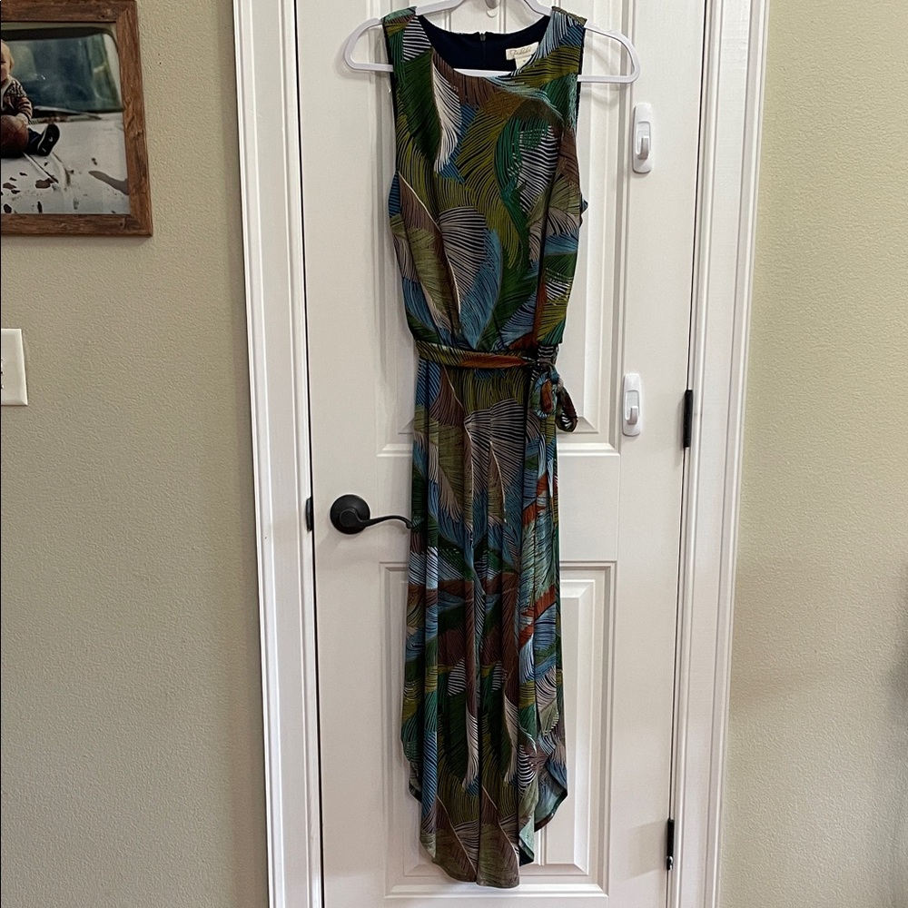 VERSONA Wide Leg Tropical Leaf Print Jumpsuit Size Medium